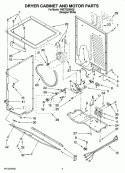 DRYER CABINET AND MOTOR PARTS Diagram and Parts List for YWET3300SQ2  Whirlpool Washer Dryer Combo