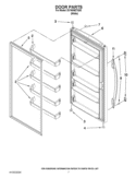 DOOR PARTS Diagram and Parts List for EV160NZTQ02  Whirlpool Freezer