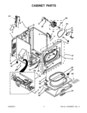 CABINET PARTS Diagram and Parts List for 7MWGD1600BM0  Whirlpool Dryer