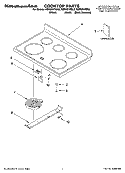 COOKTOP PARTS Diagram and Parts List for KERI201PBL2  KitchenAid Range
