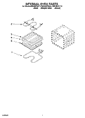 INTERNAL OVEN Diagram and Parts List for RBD305PDB13  Whirlpool Wall Oven