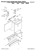DOOR AND PANEL PARTS Diagram and Parts List for KUDS01FLSS5  KitchenAid Dishwasher