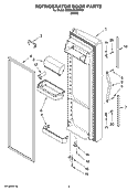 REFRIGERATOR DOOR PARTS Diagram and Parts List for 6GD22DCXHW07  Whirlpool Refrigerator