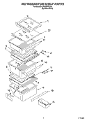 REFRIGERATOR SHELF PARTS Diagram and Parts List for SS25HFXLS00  Whirlpool Refrigerator