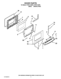 DOOR PARTS Diagram and Parts List for GY397LXUB03  Whirlpool Range