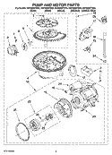 PUMP AND MOTOR PARTS Diagram and Parts List for DU1055XTST3  Whirlpool Dishwasher