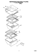 REFRIGERATOR SHELF PARTS Diagram and Parts List for RS25AGXNQ01  Roper Refrigerator