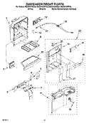 DISPENSER FRONT PARTS Diagram and Parts List for GS5NHAXSY00  Whirlpool Refrigerator