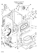 CABINET Diagram and Parts List for LGR5848EQ1  Whirlpool Dryer