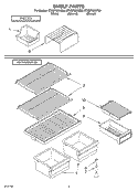 SHELF Diagram and Parts List for ET8BPMXKT00  Whirlpool Refrigerator