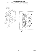 LATCH BOARD PARTS Diagram and Parts List for YKCMS1555RWH0  KitchenAid Microwave