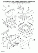 EVAPORATOR, ICE CUTTER GRID AND WATER PARTS Diagram and Parts List for KUIS15NRTT2  KitchenAid Ice Maker