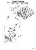 LOWER RACK PARTS, OPTIONAL PARTS (NOT INCLUDED) Diagram and Parts List for DU1200XTSS0  Whirlpool Dishwasher