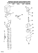 MOTOR AND ICE CONTAINER PARTS Diagram and Parts List for ED2FHAXSL03  Whirlpool Refrigerator