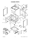 CHASSIS PARTS Diagram and Parts List for YWFC150M0AS0  Whirlpool Range
