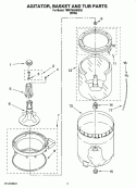 AGITATOR, BASKET AND TUB PARTS Diagram and Parts List for 7MWT95500SQ2  Whirlpool Washer
