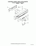 CONTROL PANEL AND LATCH PARTS Diagram and Parts List for 7DU1100XTSS5  Whirlpool Dishwasher