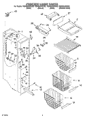 FREEZER LINER PARTS Diagram and Parts List for 7GS6SHAXKT02  Whirlpool Refrigerator