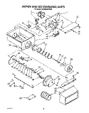 MOTOR AND ICE CONTAINER Diagram and Parts List for 3ED25DQXVN01  Whirlpool Refrigerator