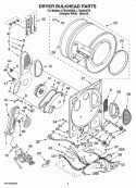 DRYER BULKHEAD PARTS Diagram and Parts List for LTG5243DT8  Whirlpool Washer Dryer Combo