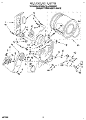 SECTION Diagram and Parts List for LEV6634DZ0  Whirlpool Dryer