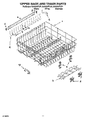 UPPER RACK AND TRACK PARTS Diagram and Parts List for GU2300XTLB1  Whirlpool Dishwasher