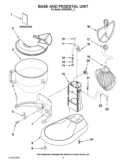 BASE AND PEDESTAL UNIT Diagram and Parts List for KSM7586PCA0  KitchenAid Mixer