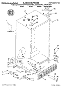 CABINET, LITERATURE Diagram and Parts List for KSRS25CKSS01  KitchenAid Refrigerator