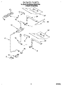 BURNER Diagram and Parts List for SB160PEDQ2  Whirlpool Wall Oven