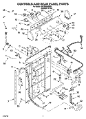 CONTROLS AND REAR PANEL PARTS Diagram and Parts List for 7MLSR9500PQ1  Whirlpool Washer