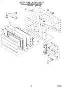 DOOR AND LATCH Diagram and Parts List for KEMI371YBL0  KitchenAid Wall Oven