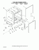 TUB AND FRAME PARTS Diagram and Parts List for KUDE60FVSS1  KitchenAid Dishwasher