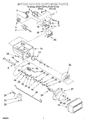MOTOR AND ICE CONTAINER Diagram and Parts List for 8ED22PQXFW04  Whirlpool Refrigerator