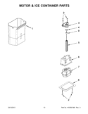 MOTOR & ICE CONTAINER PARTS Diagram and Parts List for KSSC42QTS17  KitchenAid Refrigerator