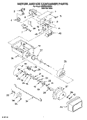MOTOR AND ICE CONTAINER Diagram and Parts List for 3XED5SHGKS01  Whirlpool Refrigerator