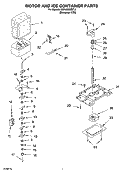 MOTOR AND ICE CONTAINER PARTS Diagram and Parts List for KSRJ25IMST10  KitchenAid Refrigerator