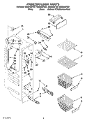 FREEZER LINER PARTS Diagram and Parts List for GS5SHAXTL01  Whirlpool Refrigerator