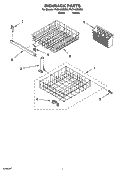 DISHRACK PARTS, OPTIONAL PARTS (NOT INCLUDED) Diagram and Parts List for RUD4000MQ2  Roper Dishwasher