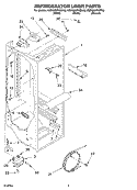 REFRIGERATOR LINER PARTS Diagram and Parts List for KSRG25FKBL05  KitchenAid Refrigerator