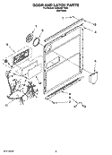 DOOR AND LATCH PARTS Diagram and Parts List for KUDC03FTSS2  KitchenAid Dishwasher