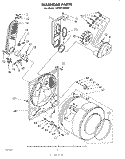 BULKHEAD Diagram and Parts List for LG5801XMW0  Whirlpool Dryer