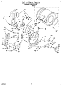 BULKHEAD Diagram and Parts List for RGL3612BW2  Roper Dryer