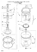 AGITATOR, BASKET AND TUB Diagram and Parts List for 6RAB5132EW1  Whirlpool Washer
