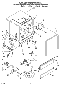 TUB ASSEMBLY PARTS Diagram and Parts List for DU930PWSS0  Whirlpool Dishwasher