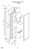 FREEZER DOOR Diagram and Parts List for KSUB25QDBL00  KitchenAid Refrigerator