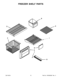FREEZER SHELF PARTS Diagram and Parts List for KSSO42FTX17  KitchenAid Refrigerator