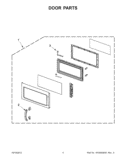 DOOR PARTS Diagram and Parts List for YWMH76718AB0  Whirlpool Microwave