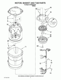 MOTOR, BASKET AND TUB PARTS Diagram and Parts List for WTW8240YW0  Whirlpool Washer