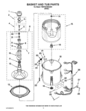 BASKET AND TUB PARTS Diagram and Parts List for 7MWTW1605AW0  Whirlpool Washer
