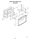 LOWER OVEN DOOR Diagram and Parts List for RB170PXL4  Whirlpool Wall Oven